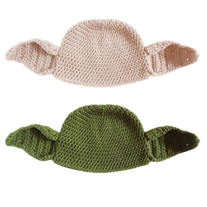 2 pieces Big Ear Knitted Hat Crochet Parent-Children Hat Pullover Cap for Party Props