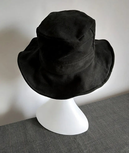 Big Head White Wide Brim Bucket Hat for Women Men Spring Summer Japanese Outdoor Travel  Sun Hat Soft Fold Fisherman Hat