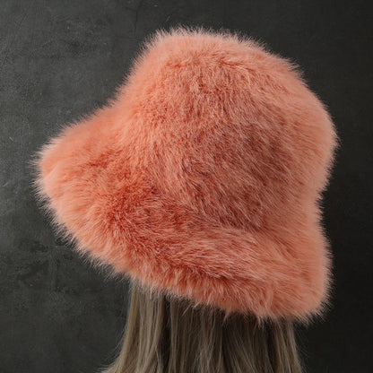 Rabbit Fur Knitted Scarf Hood Women Cashmere Beanies Winter Unisex Warm Skiing Hat Outdoor Ear Protection Bonnet
