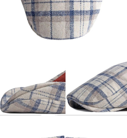 Berets Autumn Winter Caps for Men Women Plaid Artist Painter Wool Beret Hat Male Female Cap Adjustable Beret Cap