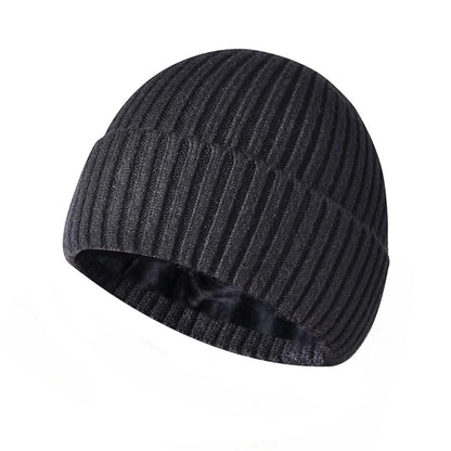 Winter inner velvet thickened warm adult unisex woolen knitted hat