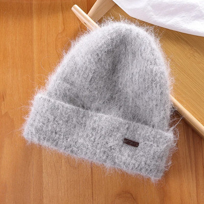 New High Quality Alpaca Wool Beanies for Women  Warm Soft  Cute Plush Winter Hat White Thickened  Protection Knit Hat