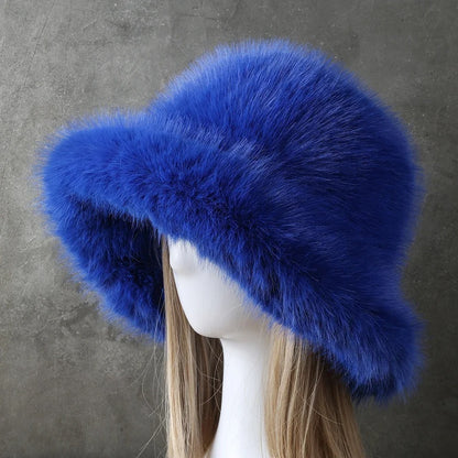 Rabbit Fur Knitted Scarf Hood Women Cashmere Beanies Winter Unisex Warm Skiing Hat Outdoor Ear Protection Bonnet
