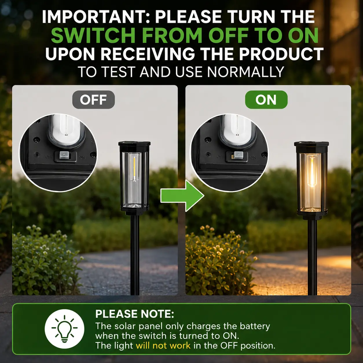 6 Pack Solar Pathway Lights Outdoor, Warm White Waterproof Garden Stake Lights