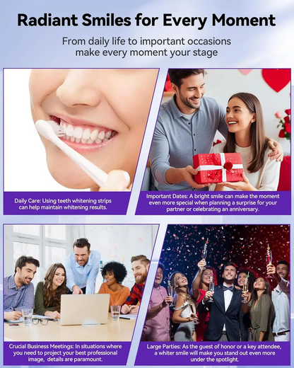 Teeth Whitening Strips 14 Treatments, Enamel Safe for Sensitive Tooth, Purple Whitening Strips