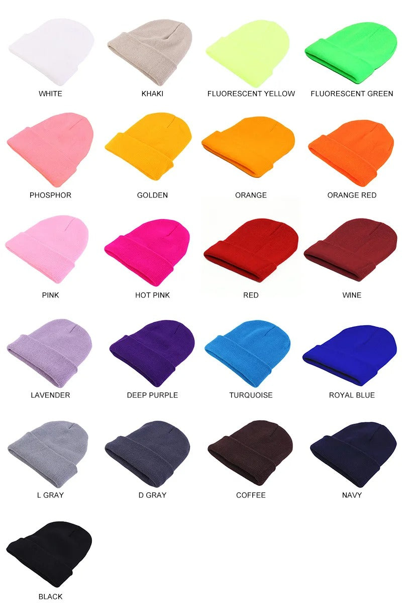 Solid  Unisex  Winter Autumn  Skullies & Beanies Knitting Bonnets