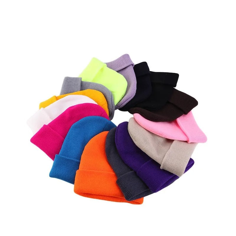 Solid  Unisex  Winter Autumn  Skullies & Beanies Knitting Bonnets