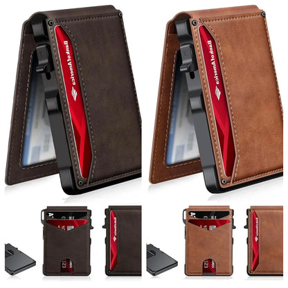 Aluminum Bifold Pop - Up,summerwins Minimalist Men’s Slim Wallet: 9 - 13 Cards, Money Clip