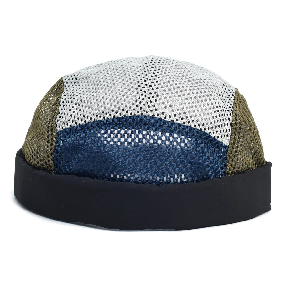 Men's Brimless Docker Hat Summer Breathable Mesh Net Beanie Cap Rolled Cuff Harbour Hats Sailor Fisherman Landlord Hat