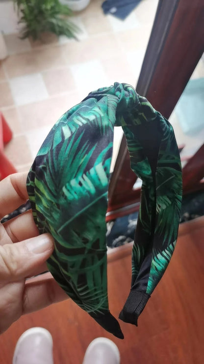 summer Hawaii Headband for Women outdoor green coconet beach Hair Band  Head Band with bow Hair Hoops Kawaii Headband for Women