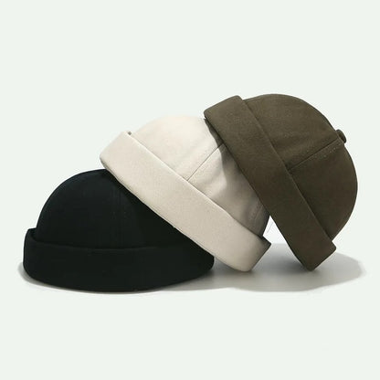 Men Solid Color Landlord Caps Spring and Autumn Melon Skin Hats Literary Hip Hop Hat Painter Cap