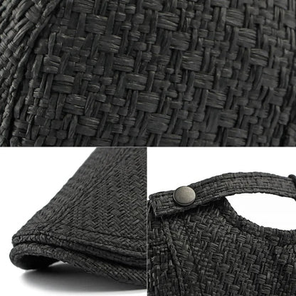 Beret Spring Summer Straw Sun Cap Hat Men Women Breathable Flat Beret Cap Male Female Adjustable Artist Painter Beret Hat
