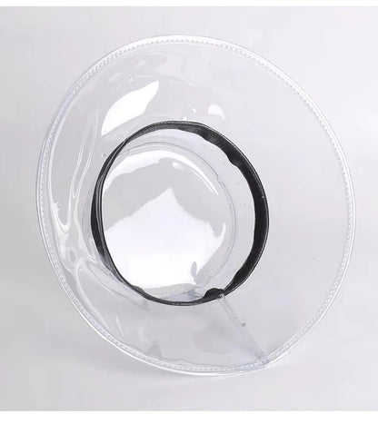 Transparent Women's Buckets PVC Hats Caps Girls Gorras Ladies  Beach Sun Visor Waterproof Rain Hat Plastic Wide Brim Caps