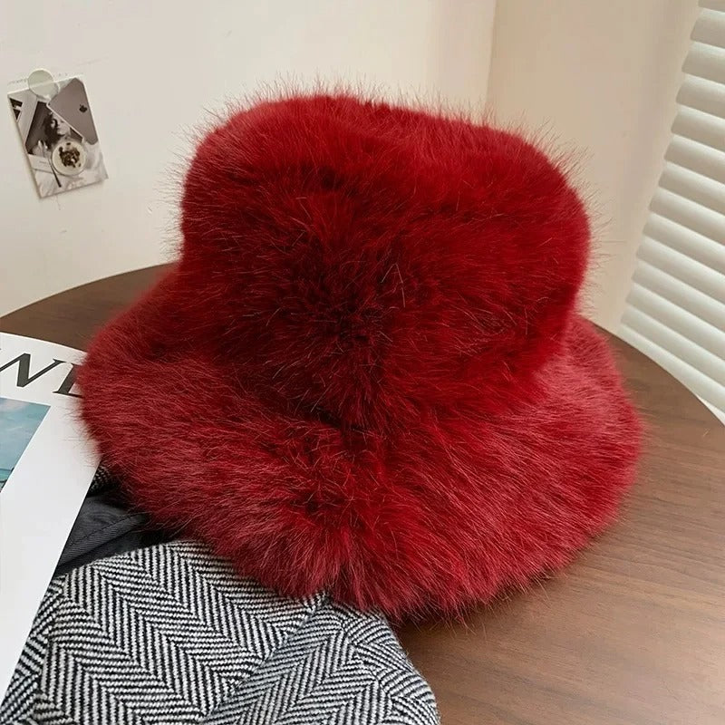 Rabbit Fur Knitted Scarf Hood Women Cashmere Beanies Winter Unisex Warm Skiing Hat Outdoor Ear Protection Bonnet