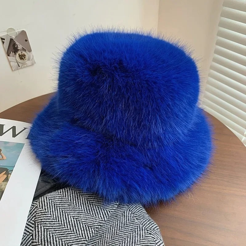 Rabbit Fur Knitted Scarf Hood Women Cashmere Beanies Winter Unisex Warm Skiing Hat Outdoor Ear Protection Bonnet