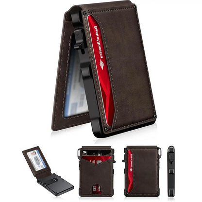 Aluminum Bifold Pop - Up,summerwins Minimalist Men’s Slim Wallet: 9 - 13 Cards, Money Clip