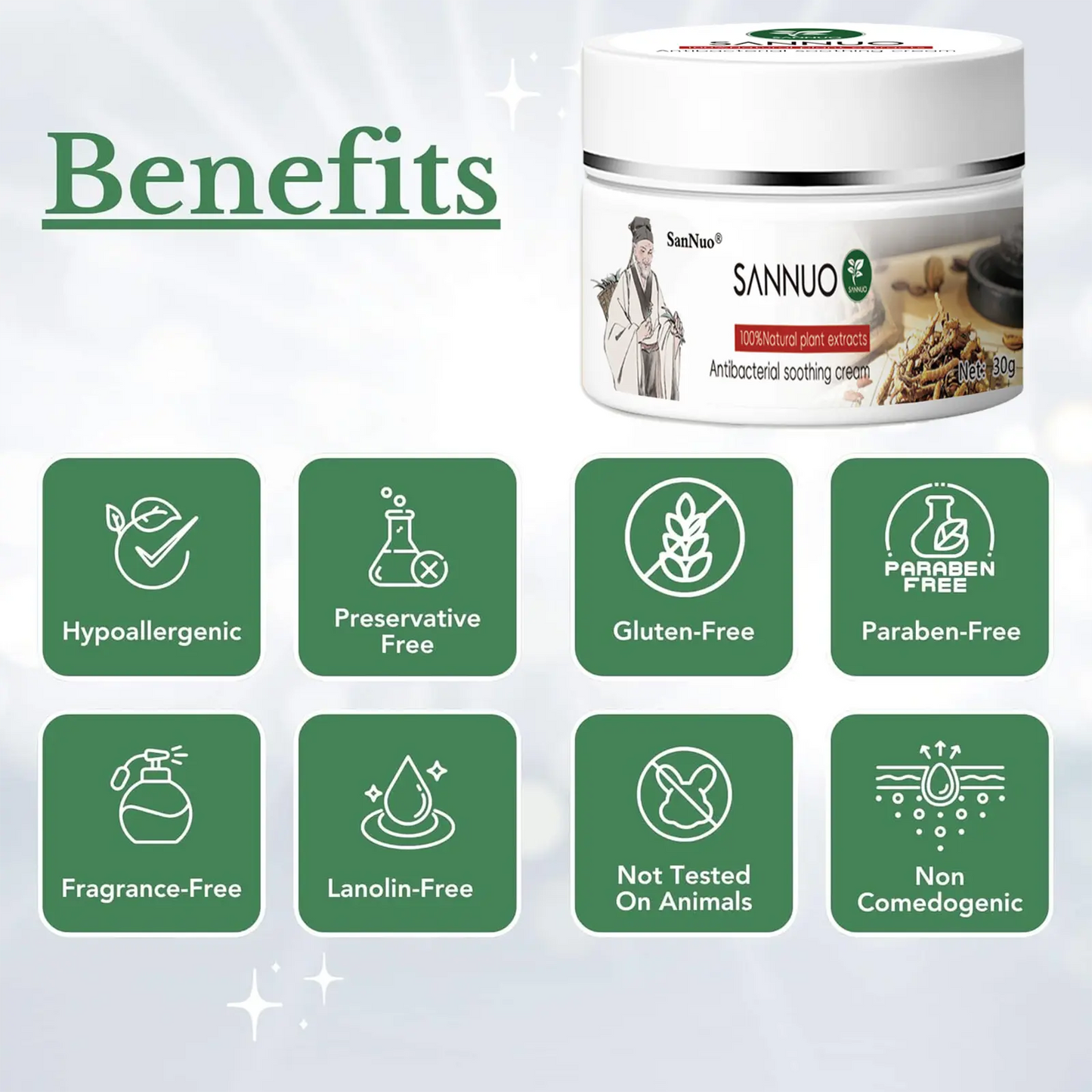 Eczema Cream - Natural Herbal Ointment for Itch Relief- 30g  body glaze Therapeutic  Healthy