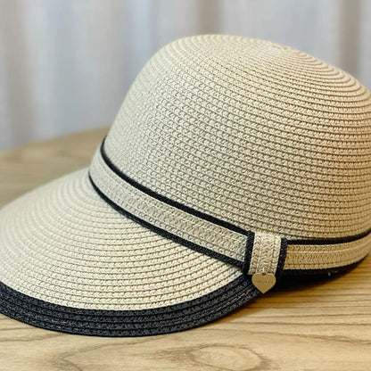 Summer Sun Straw Baseball Cap Women's Sunscreen Visor Hat Widened Brim Anti-UV Ourdoor Causal Basin Riding cap straw hat female