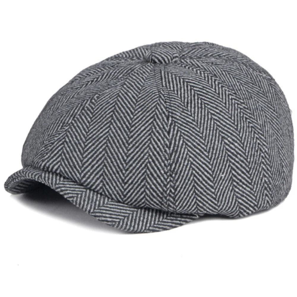 Beret Cap Men Women Spring Autumn Hat Vintage Striped Artist Painter Beret Hat Male Female Ivy Flat Cap Octagonal Berets