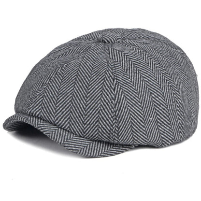 Beret Cap Men Women Spring Autumn Hat Vintage Striped Artist Painter Beret Hat Male Female Ivy Flat Cap Octagonal Berets