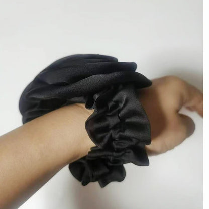 Satin Scrunchies Women 2 Rose Hair Bands Elastic Rubber Bands Back Ponytail Cute Summer Headwear Women's Hair Accessories