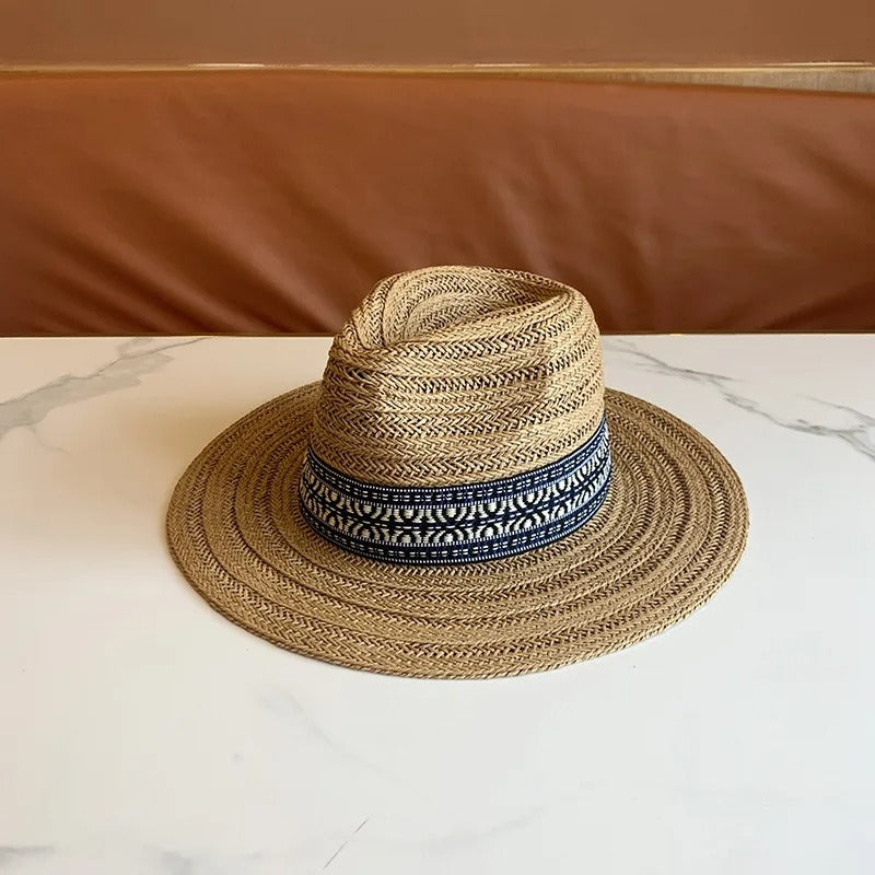 Summer Travel Paper Straw Hat Momen's Sun Protection Sunshade Flat Brim Jazz Hats Men Versatile Casual Outdoor Sun Hats Men