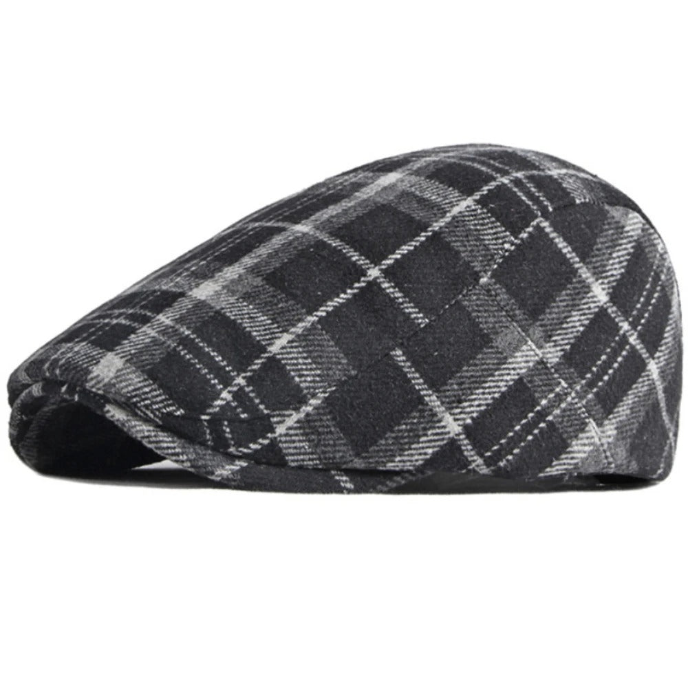 Berets Autumn Winter Caps for Men Women Plaid Artist Painter Wool Beret Hat Male Female Cap Adjustable Beret Cap