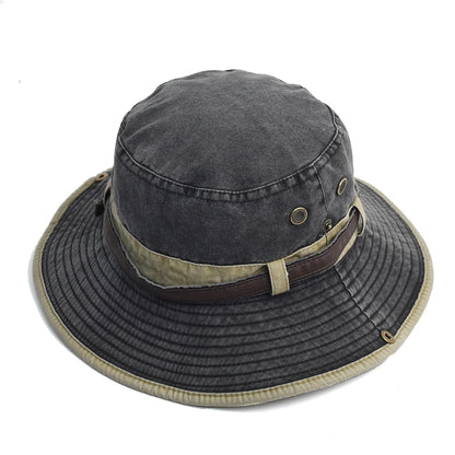 Spring Cotton Solid Bucket Hat Fisherman Hat Outdoor Travel Sun Cap For Men And Women