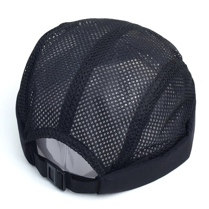 Men's Brimless Docker Hat Summer Breathable Mesh Net Beanie Cap Rolled Cuff Harbour Hats Sailor Fisherman Landlord Hat