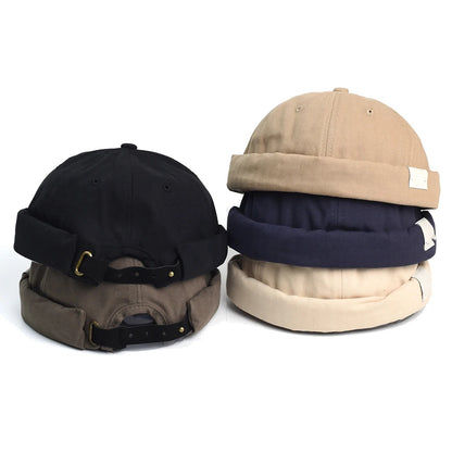 Cap Without Visor Brimless Caps Men Beanies Dome Soild Color Adjustable Skullcap Summer Hip Hop Bobble Hat Fashion