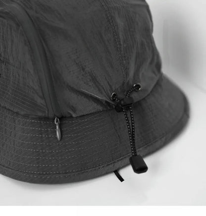Summer Outdoor Camping Bucket Hat Men Fast-dry Function Waterproof Fishing Hats Thin Zipper Climbing Sun  Panama Male's Hat