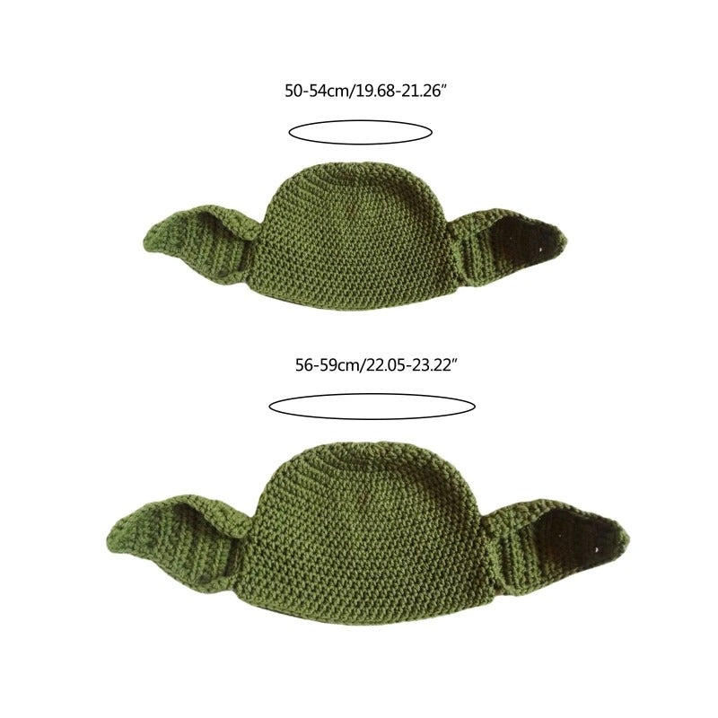 2 pieces Big Ear Knitted Hat Crochet Parent-Children Hat Pullover Cap for Party Props