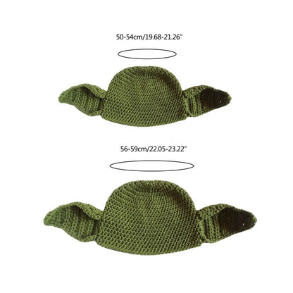 2 pieces Big Ear Knitted Hat Crochet Parent-Children Hat Pullover Cap for Party Props