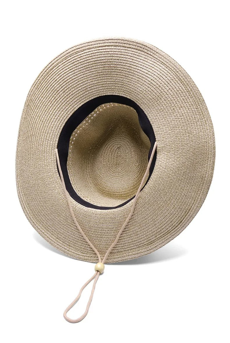Men Big Head Straw Hat Dad Summer Large Size Sun Cap Male Wide Brim Fedora 58cm 60cm 62cm