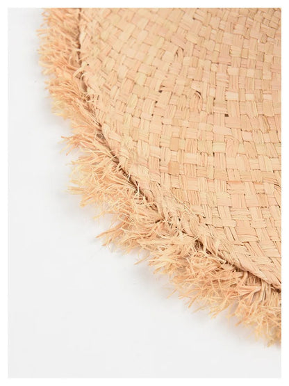 Nature Raffia Straw Sun Hat for Women 57cm Emtey Top Vsor Summer Outdoor Holiday Beach Hawaii Style Straw Hat for Female