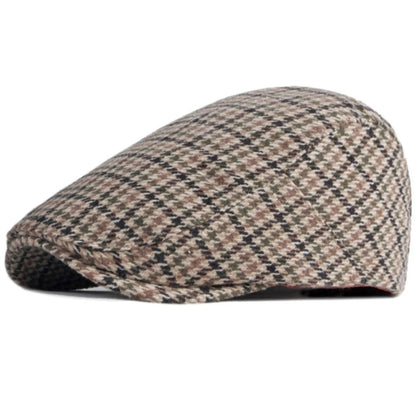 Berets Autumn Winter Hats for Men Women Artist Painter Plaid Wool Beret Hat Male Female Ivy Flat Cap Adjustable Beret Cap