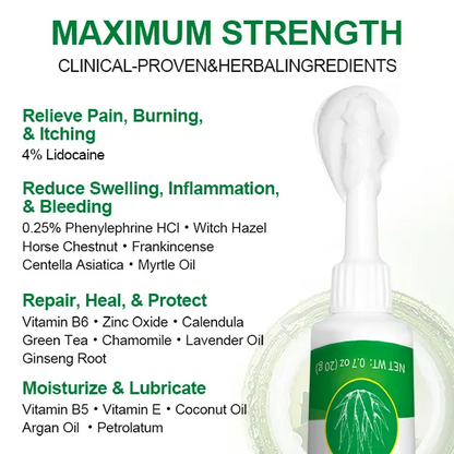 Organic Hemorrhoid Treatment Cream-Gel with Soothing Aloe Vera