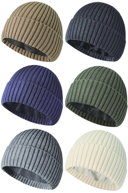 Winter inner velvet thickened warm adult unisex woolen knitted hat