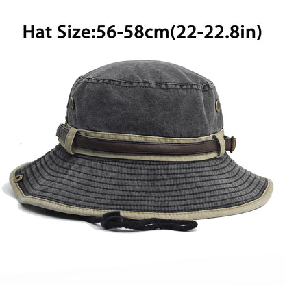 Spring Cotton Solid Bucket Hat Fisherman Hat Outdoor Travel Sun Cap For Men And Women
