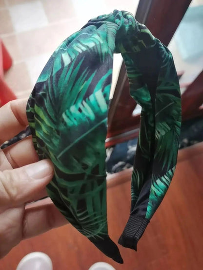 summer Hawaii Headband for Women outdoor green coconet beach Hair Band  Head Band with bow Hair Hoops Kawaii Headband for Women