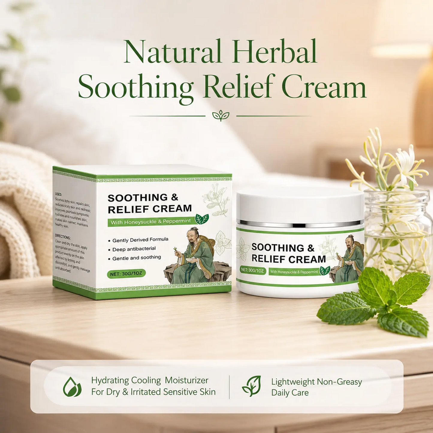 Original Soothing Relief Cream – Natural Plant-Based Moisturizing Balm for Sensitive Skin | Fragrance-Free Gentle Formula | Daily Face & Body Skin Care for Dry, Uncomfortable Skin