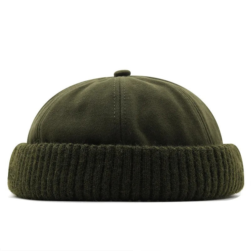 Knitted Beanies Women Men Warm Thick Winter Hat Fashion Docker Sailor Biker Cap Vintage Brimless Hat