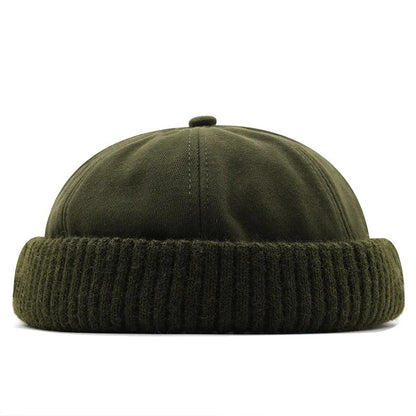 Knitted Beanies Women Men Warm Thick Winter Hat Fashion Docker Sailor Biker Cap Vintage Brimless Hat