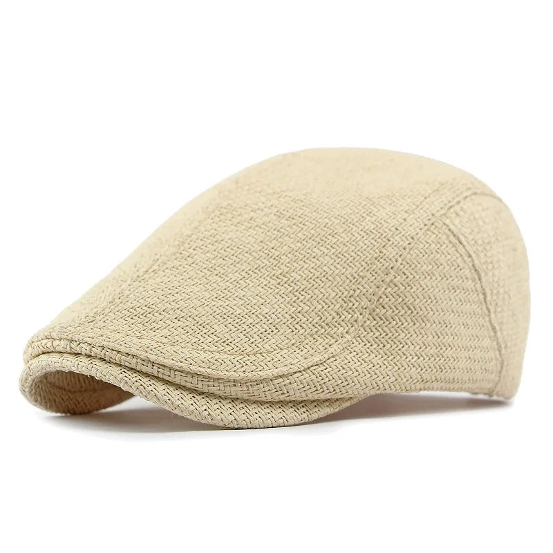 Beret Spring Summer Straw Sun Cap Hat Men Women Breathable Flat Beret Cap Male Female Adjustable Artist Painter Beret Hat