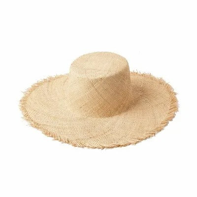 Fashion Trend Flat Top Straw Classic Treasure Grass Sun Protection Hat Outdoor Beach Hat Designer Black Cap