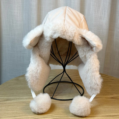 New Cute Fox Cat Ear Plush Ear Protection Hat For Women In Autumn And Winter Plus Velvet And Thickened Ski Warm Hat