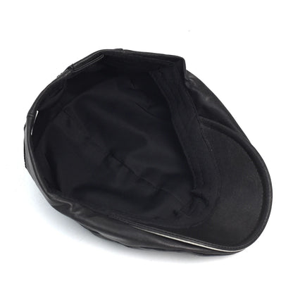 New Men Women Berets Faux Leather British Vintage Flat Cap Male Solid Black Red Navy Brown Newsboy Caps Adjustable Driver Hats