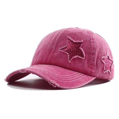 New Star Hollow Out Tail Baseball Cap for Ponytail Snapback Hat  Women Hip Hop Adjustable Distressed Hats Casquettes Femmes