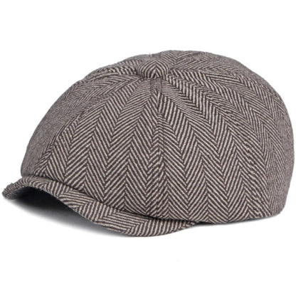 Beret Cap Men Women Spring Autumn Hat Vintage Striped Artist Painter Beret Hat Male Female Ivy Flat Cap Octagonal Berets