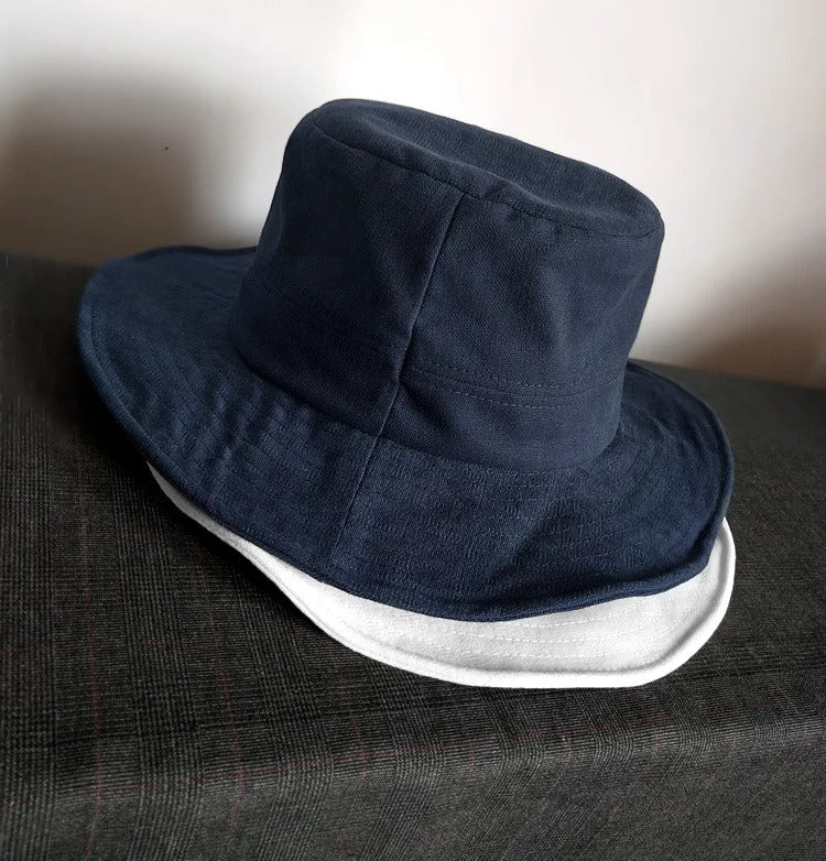 Big Head White Wide Brim Bucket Hat for Women Men Spring Summer Japanese Outdoor Travel  Sun Hat Soft Fold Fisherman Hat